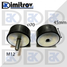 Антивибрационен тампон М12 х Ø 70 х 45 mm